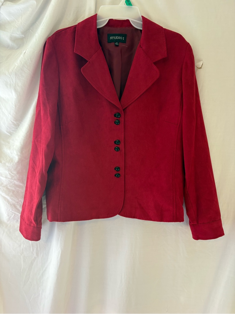 Studio I Women's Red Button-Front Blazer Jacket